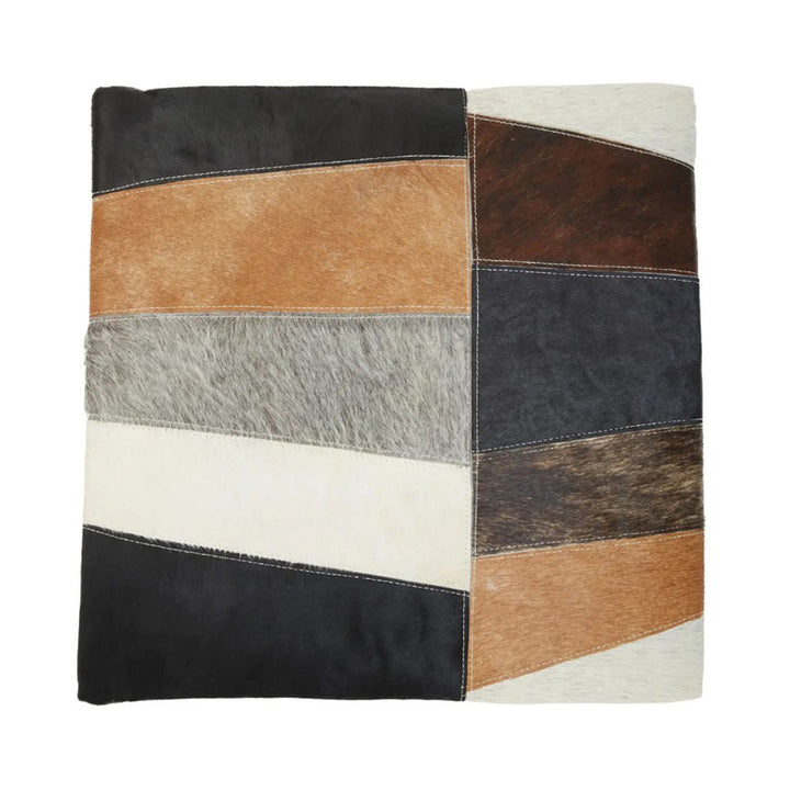 Tan Patchwork Hide Cushion