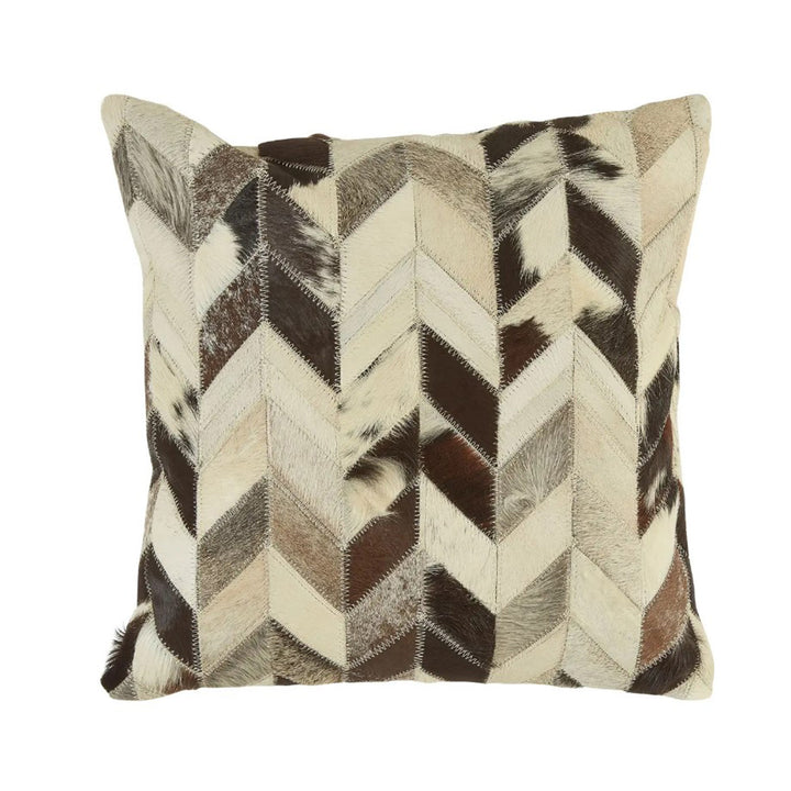 Monochrome Chevron Hide Cushion