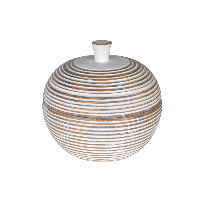 Rounded Ribbed Jar with Lid