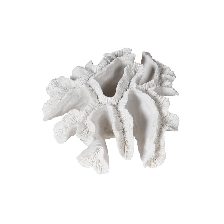 White faux sea coral ornament   Dimensions: H:100 Dia:190 mm   Materials: Polyresin Delivery: 7-10 days